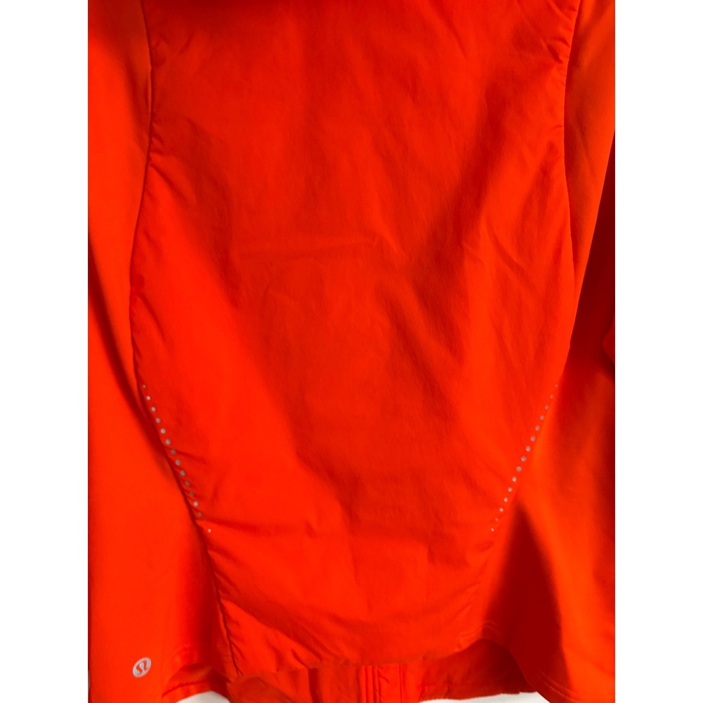 Lululemon Push Your Pace Jacket Solar Orange Size 12 Athleisure Thumb Holes - Picture 12 of 16